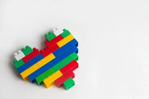 Kids development, Building blocks and construction, Alphabet and heart Stock Photos