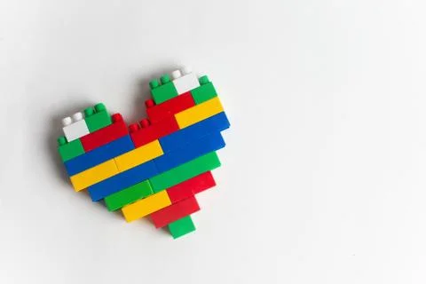 Kids development, Building blocks and construction, Alphabet and heart 스톡 사진