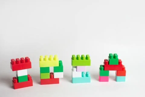 Kids development, Building blocks and construction, Alphabet and heart Stock Photos