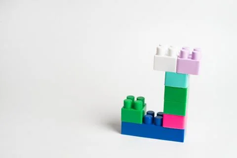 Kids development, Building blocks and construction, Alphabet and heart Stock Photos