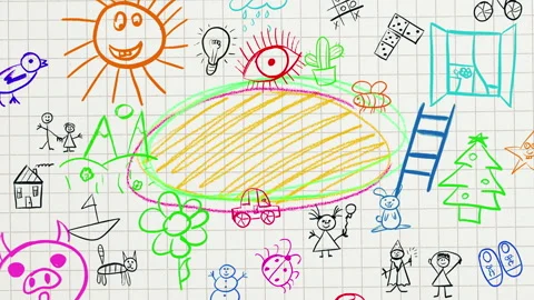 Kids Doodle Background Stock Footage 275981525