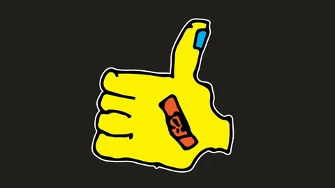Kids drawing black Background with theme of thumb Stock Footage 103187058