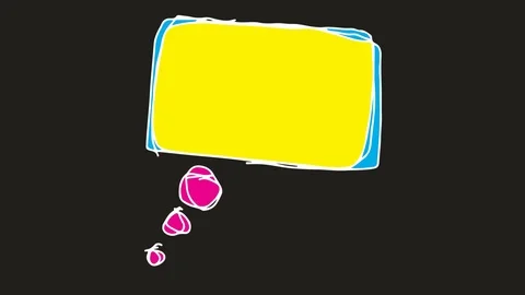 Kids drawing black screen with theme of  talk bubble Stock Footage 100838284
