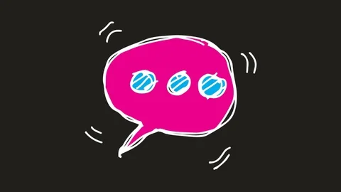 Kids drawing black screen with theme of chat Stock Footage 100984096