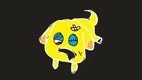 Kids drawing black screen with theme of  sick dog Stock Footage 101188197