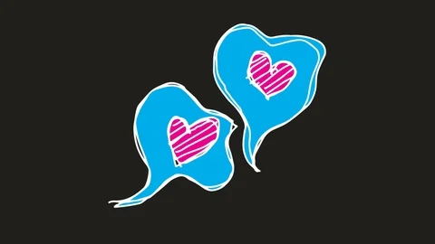 Kids drawing black screen with theme of  love Stock Footage 101793279