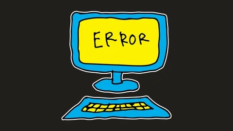 Kids drawing black screen with theme of computer error Stock Footage 103411696