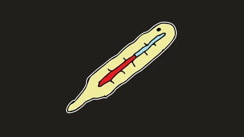 Kids drawing black screen with theme of thermometer Stock Footage 105445242
