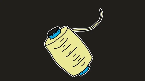 Kids drawing black screen with theme of yarn Stock Footage 105446844