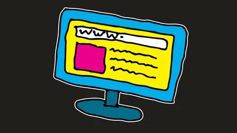 Kids drawing black screen with theme of website Stock Footage 106528253