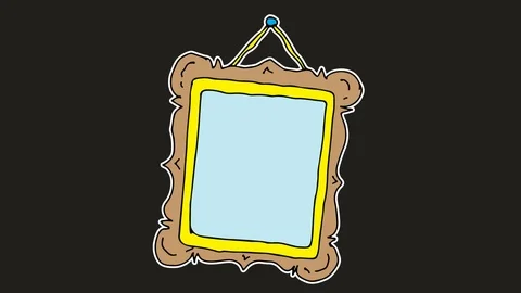 Kids drawing black screen with theme of frame Stock Footage 107424684