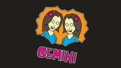 Kids drawing black screen with theme of Gemini Видео 110887194