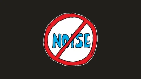 Kids drawing black screen with theme of no noise Video stock 111456184