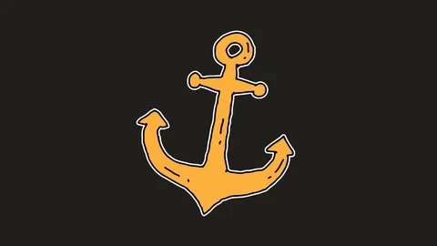 Kids drawing black screen with theme of anchor Stock Footage 111611768