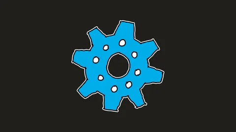 Kids drawing black screen with theme of gear Stock Footage 111612180