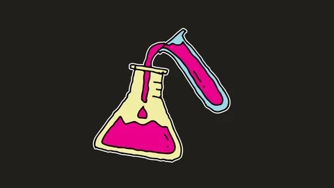 Kids drawing black screen with theme of chemistry Stock Footage 111612464