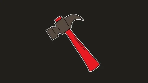 Kids drawing black screen with theme of hammer Stock Footage 111858881