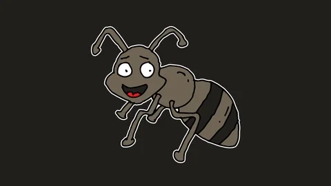 Kids drawing black screen with theme of ant Stock Footage 112819591