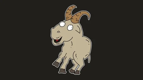 Kids drawing black screen with theme of goat Stock Footage 112822215