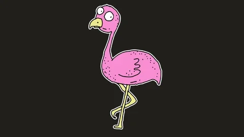 Kids drawing black screen with theme of stork Stock Footage 112823291