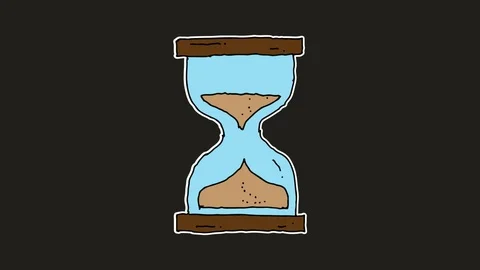 Kids drawing black screen with theme of hourglass Stock Footage 113137285