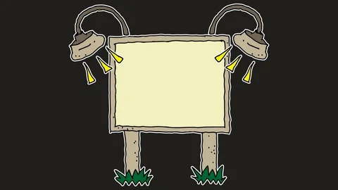 Kids drawing black screen with theme of Billboard Video stock 113266587