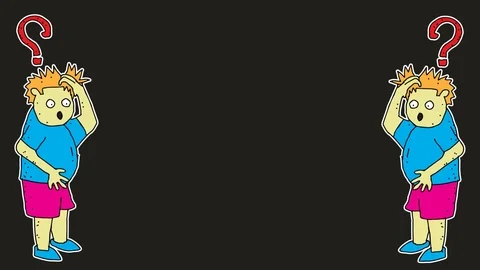 Kids drawing black screen with theme of blank space and people are confused Video stock 113266775