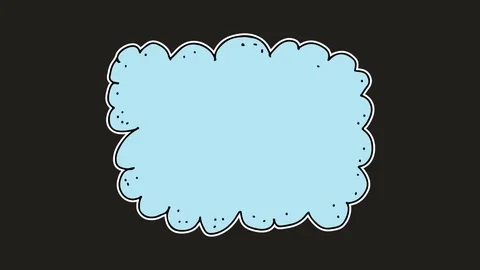 Kids drawing black screen with theme of blank space in the form of clouds Video stock 113266878