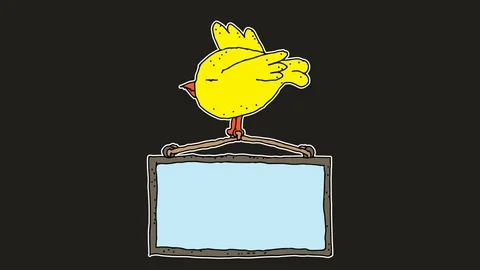 Kids drawing black screen with theme of blank space and flying birds Video stock 113266999