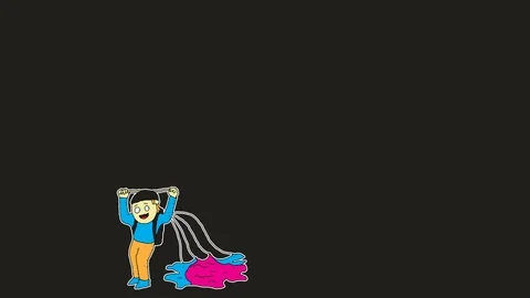 Kids drawing black screen with theme of skydiving Stock Footage 113504202