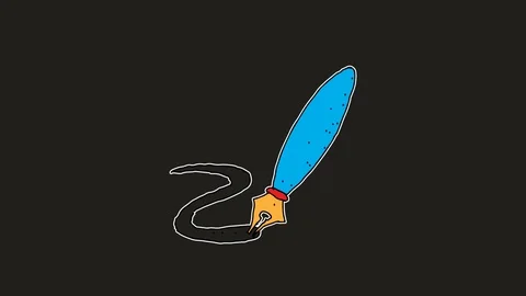 Kids drawing black screen with theme of pen Stock Footage 113504320