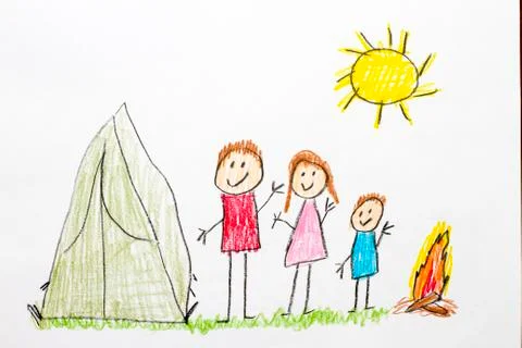 Kids Drawing Camp Stock Illustration