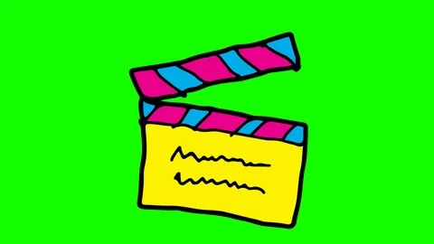 Kids drawing green Background with theme of Movie Clap Stock Footage 103186970