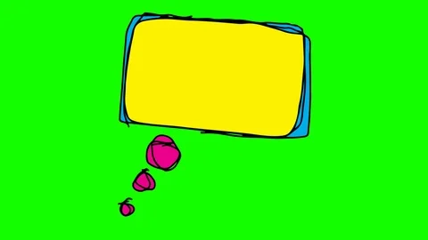 Kids drawing green screen with theme of talk bubble Stock Footage 100838293