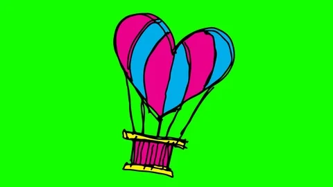 Kids drawing green screen with theme of love Видео 101841833