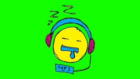 Kids drawing green screen with theme of sleep music Stock Footage 101948198