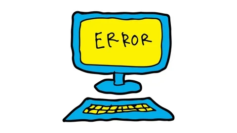 Kids drawing green screen with theme of computer error Stock Footage 103411685