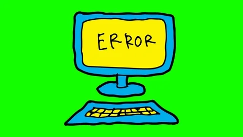 Kids drawing green screen with theme of computer error Stock Footage 103411687