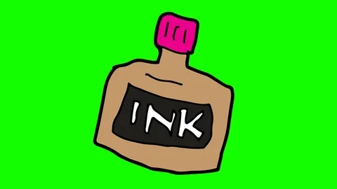 Kids drawing green screen with theme of ink Stock Footage 103412535