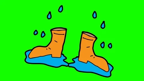 Kids drawing green screen with theme of boots Stock Footage 103954895