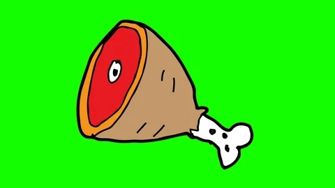 Kids drawing green screen with theme of meat Stock Footage 103955194