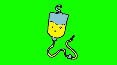 Kids drawing green screen with theme of infusion Stock Footage 103955654