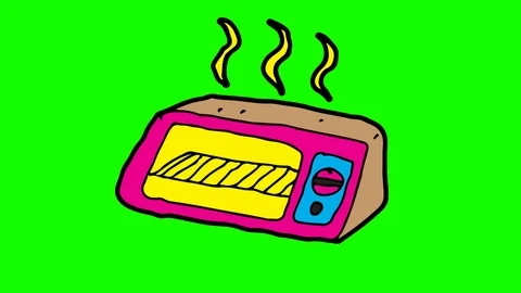 Kids drawing green screen with theme of oven Video stock 103957331