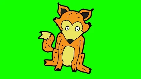Kids drawing green screen with theme of ferret Stock Footage 106093060