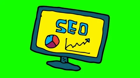 Kids drawing green screen with theme of search engine optimization Stock Footage 106095499