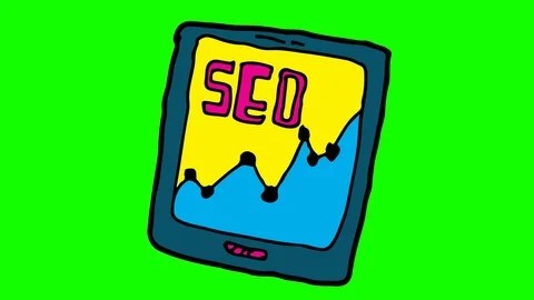 Kids drawing green screen with theme of search engine optimization Stock Footage 106095586