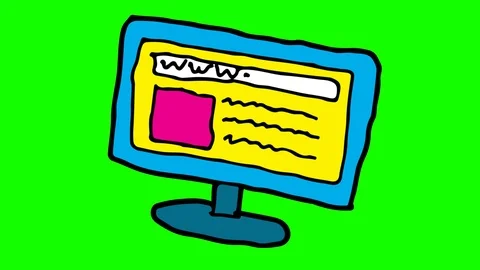 Kids drawing green screen with theme of website Stock Footage 106528213