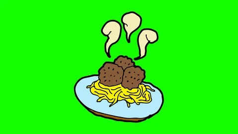 Kids drawing green screen with theme of meatballs Video stock 106633929