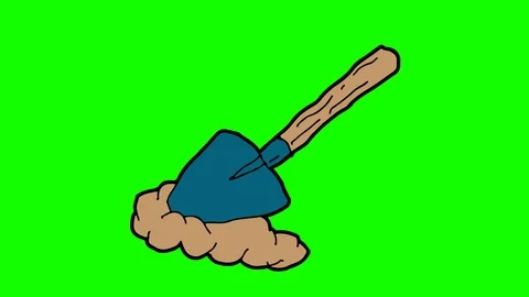 Kids drawing green screen with theme of shovel Stock Footage 107053605