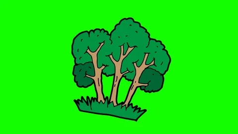 Kids drawing green screen with theme of Forest 스톡 동영상 108868570
